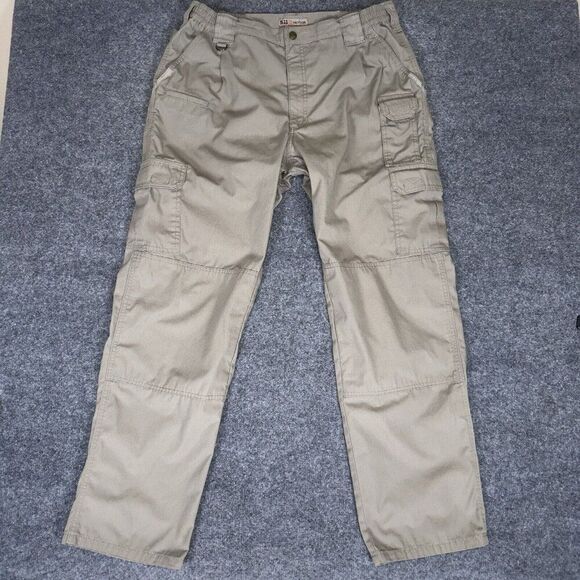 5.11 Tactical Pants Mens 38x34 Stone Cargo Taclite Pro RipStop Double Knee Adult - Picture 1 of 9